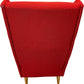 Reupholstered Red Wingback Armchair Fabric Wooden Legs Accent Chair (Pre-Loved)