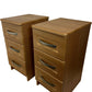 Pair of 3 Drawer Bedside Cabinets Wood Effect Metal Handles Bedroom (Pre-Loved)
