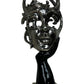 Abstract Face Sculpture Silver Black Modern Statement Decor 57cm (Pre-Loved)