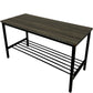 Hallway Shoe Storage Bench Wooden Top Metal Rack 85cm (Pre-Loved)