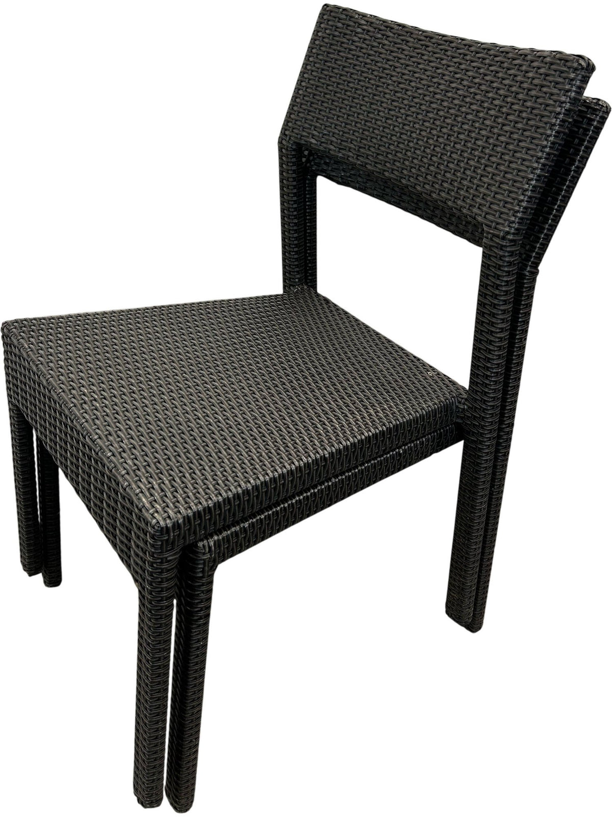 Pair of Black Rattan Effect Garden Chairs (Pre-Loved)