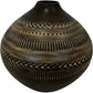 Black and Brown Geometric Ceramic Vase (Pre-Loved)