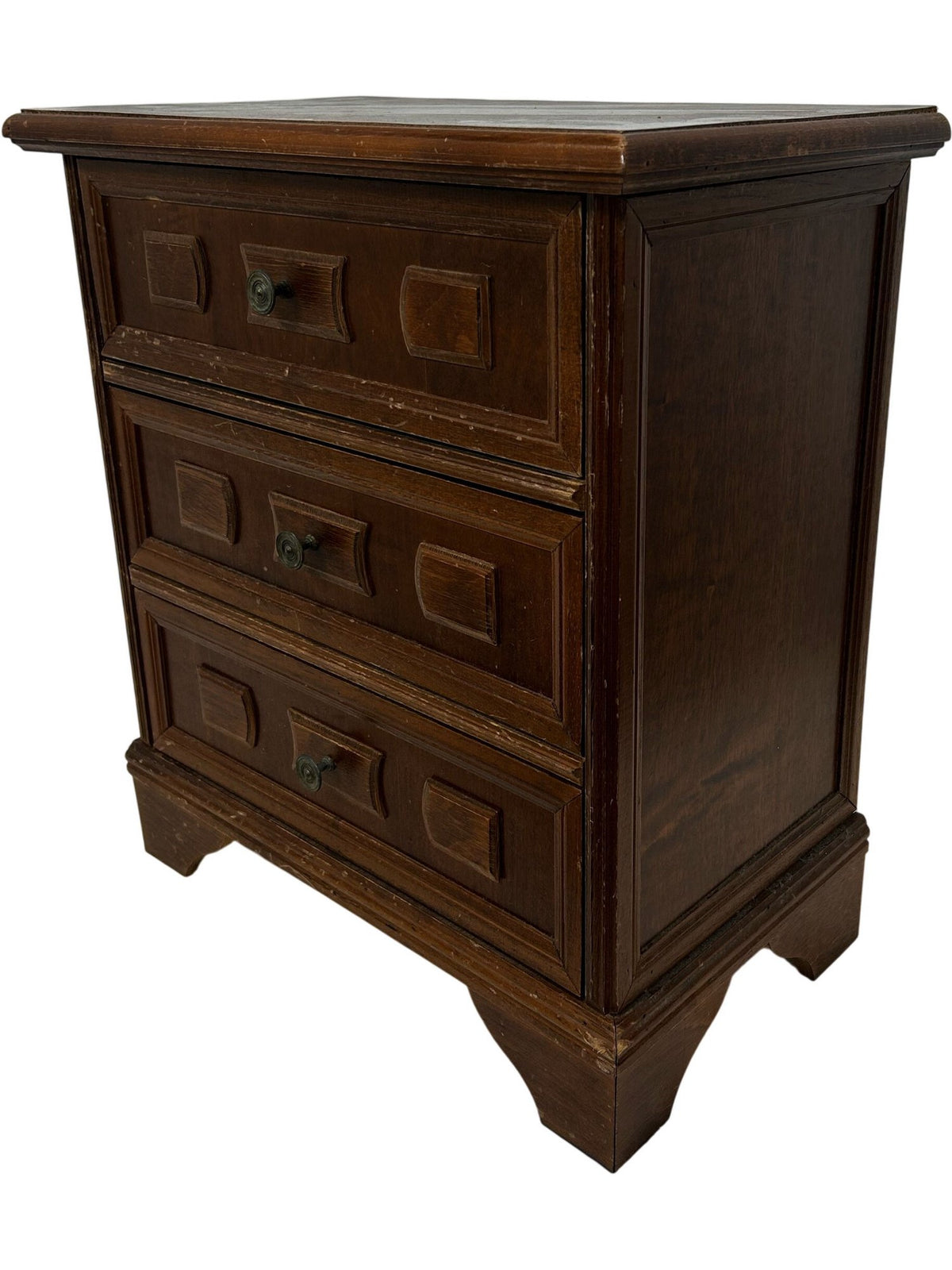 Wooden 3 Drawer Chest Brown Traditional Style (Pre-Loved)