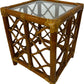 Rattan Glass Accent Table 36cm (Pre-Loved)