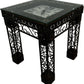 Vintage Style Metal & Glass Side Table with Clock Top Roman Numerals (Pre-Loved)