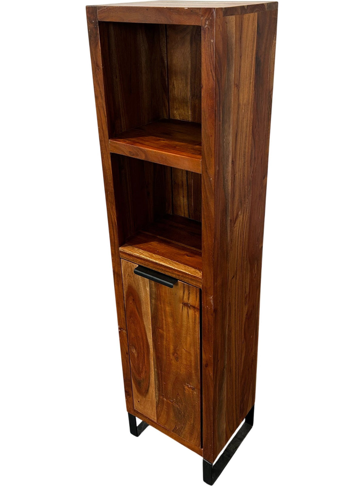 Tall Wooden Storage Cabinet with Shelves and Door Rustic Style (Pre-Loved)