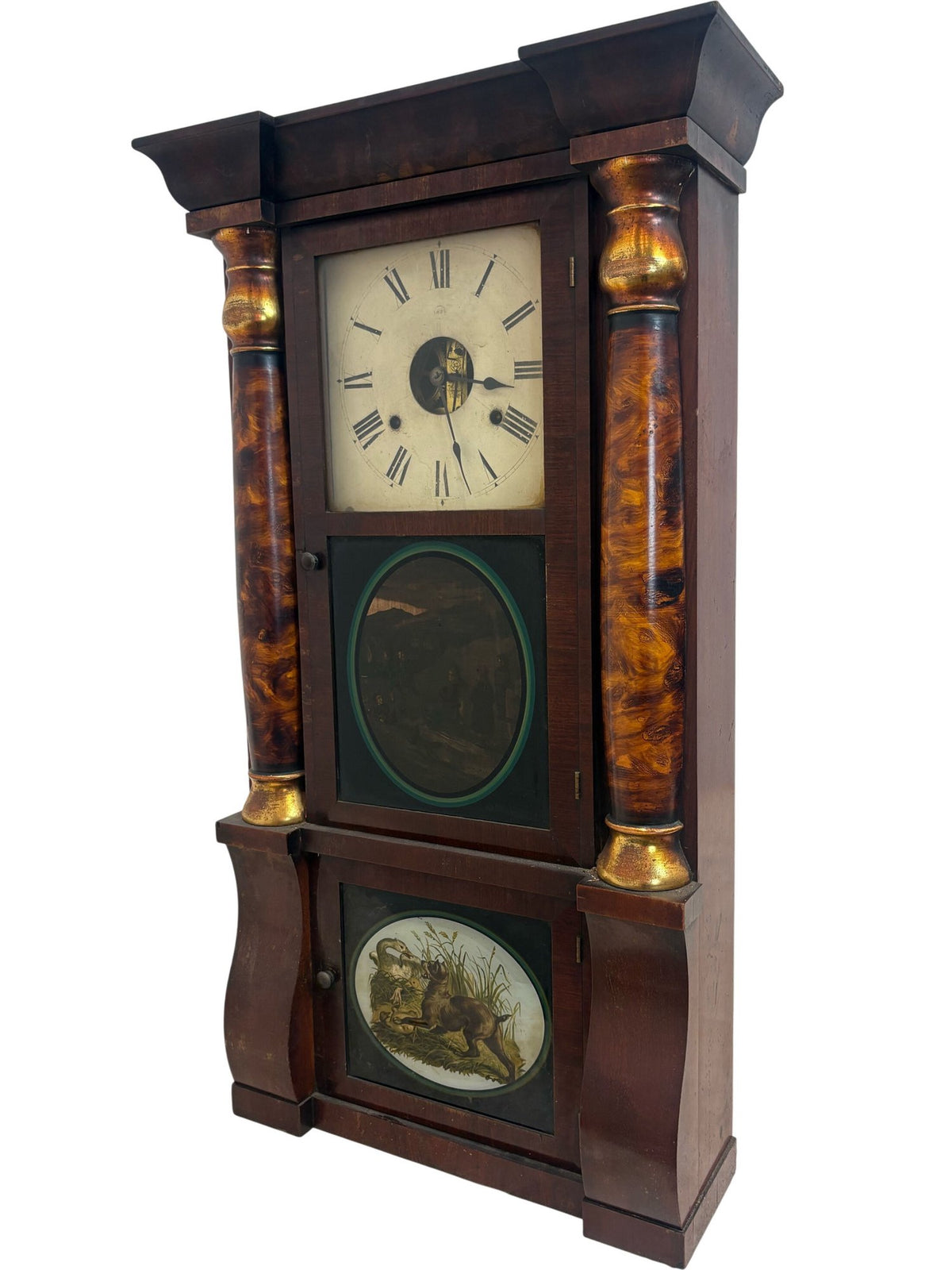 Vintage Wooden Wall Clock with Roman Numerals (Pre-Loved)