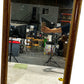 Large Vintage Style Brown Wood Effect Gold Trim Wall Mirror 99cm (Pre-Loved)