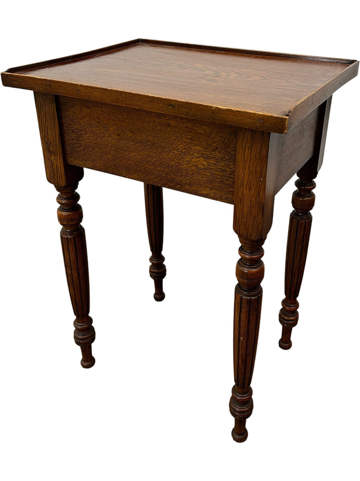 Vintage Wooden Side Table Turned Legs Brown Traditional Style (Pre-Loved)