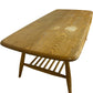 Mid Century Style Light Wood Coffee Table Slatted Shelf 104cm (Pre-Loved)