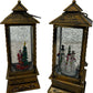 Notcutts Santa & Snowman Glitter Water Spinner LED Lanterns Set of 2 (Pre-Loved)