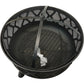Round Steel Fire Pit with Spark Screen Outdoor Garden Brazier (Pre-Loved)