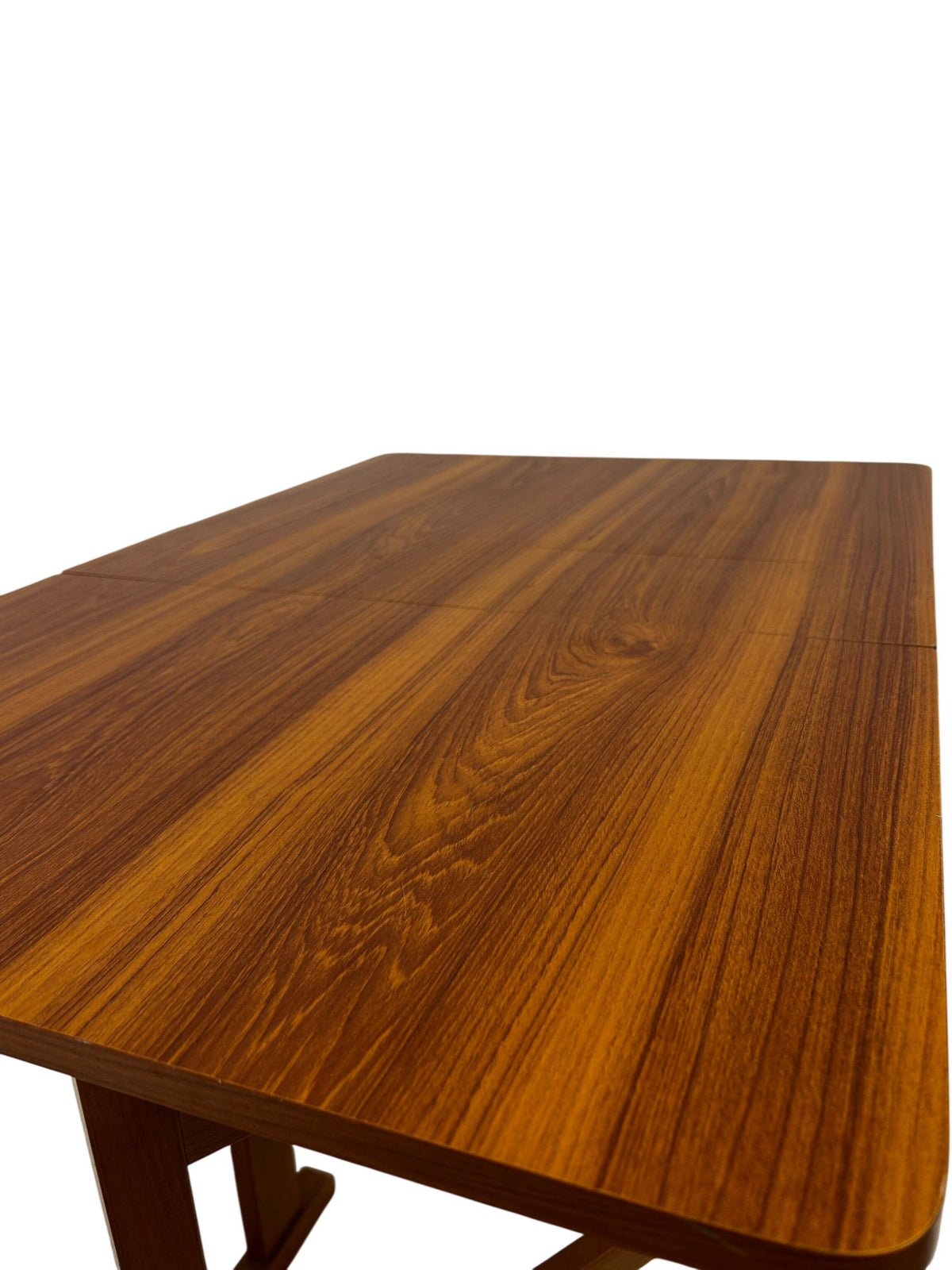 Foldable Drop Leaf Dining Table Rectangular Brown Wood Finish (Pre-Loved)