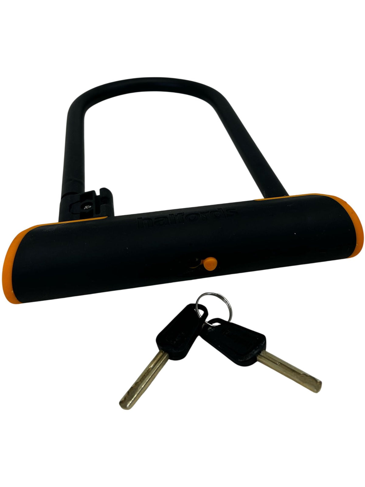Halfords U-Lock Bike Lock Black Orange with 2 Keys Heavy Duty (Pre-Loved)