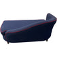 Reupholstered Chaise Longue Sofa Blue With Red Trim (Pre-Loved)