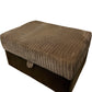 Large Brown Corduroy Storage Ottoman Footstool with Lift-Up Lid (Pre-Loved)