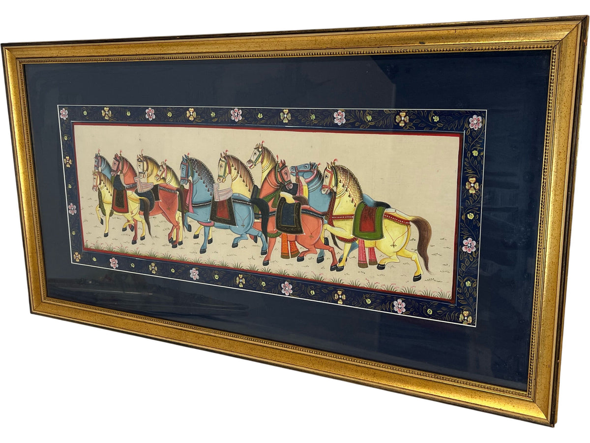 Horses Painting Gold Frame Decoration (Pre-Loved)
