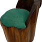 Handcrafted Wooden Chair Green Cushion (Pre-Loved)
