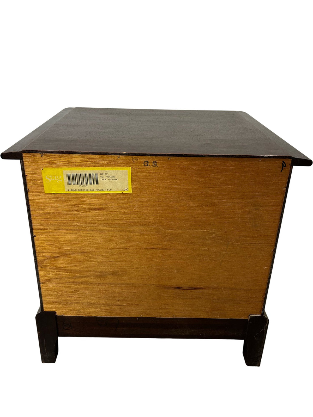 Traditional Dark Wood 3 Drawer Bedside Table Brass Handles (Pre-Loved)