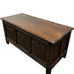 Vintage Wooden Storage Chest Blanket Box Hinged Lid Dark Wood (Pre-Loved)