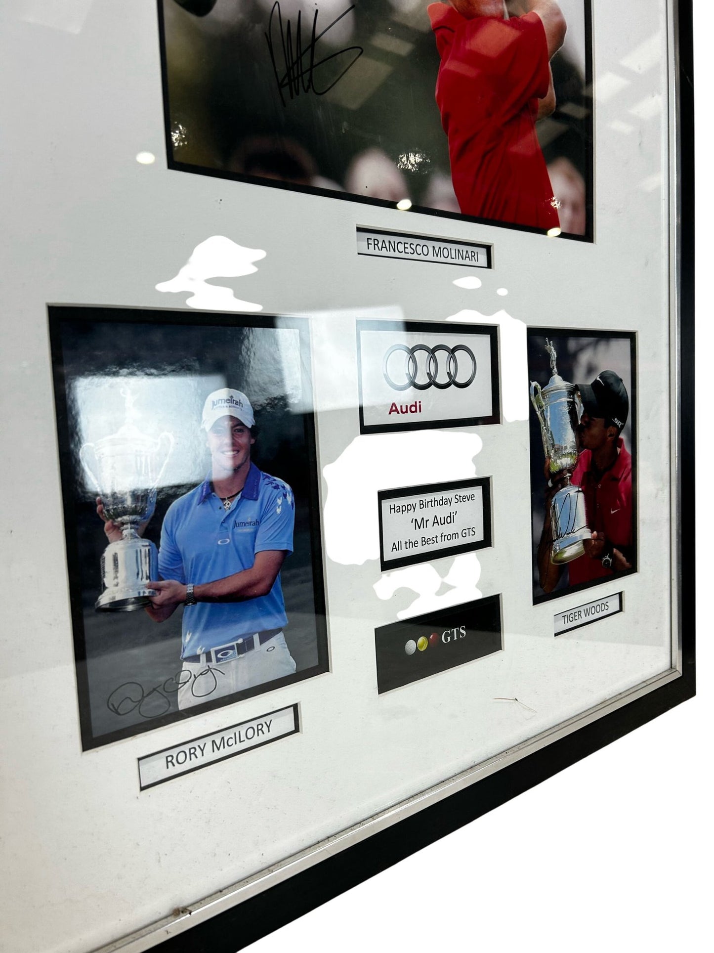 Golf Memorabilia Framed Photos Molinari McIlroy Woods Audi Display (Pre-loved)