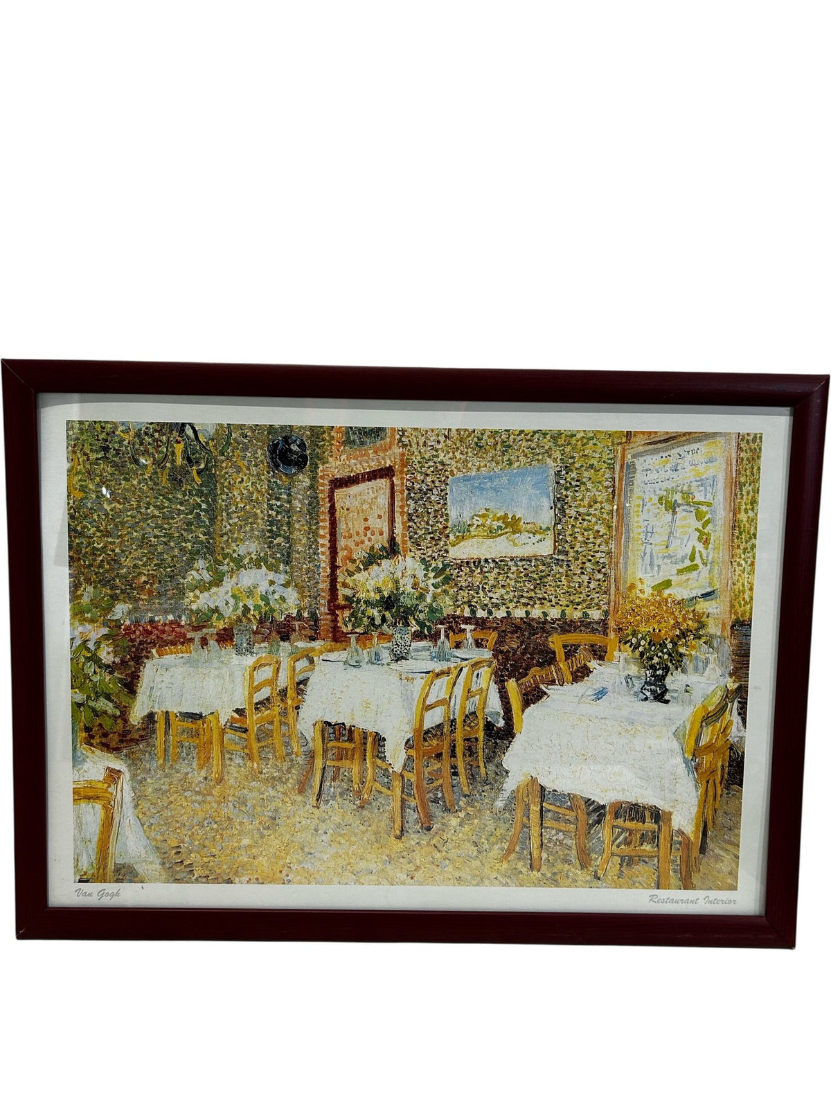 Vincent van Gogh Restaurant Interior Framed Art Print Wall Decor (Pre-Loved)