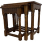 Vintage Nesting Table Set Solid Wood Brown Turned Legs (Pre-Loved)
