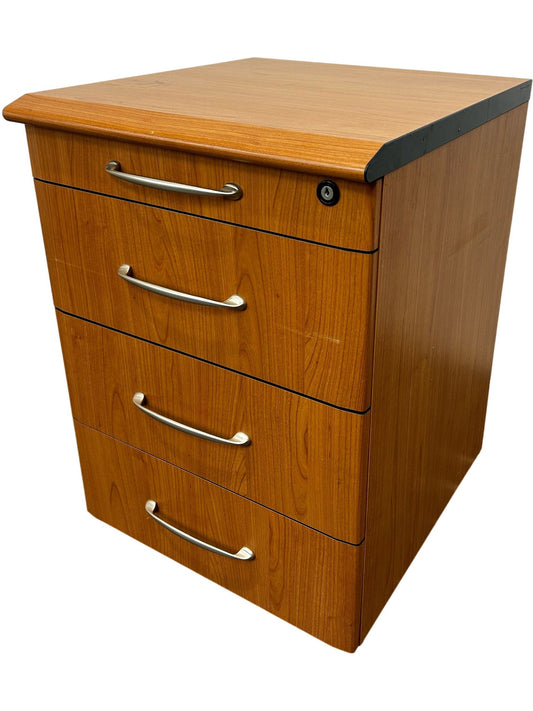 4 Drawer Lockable Office Filing Cabinet Pedestal Storage Unit (Pre-Loved)
