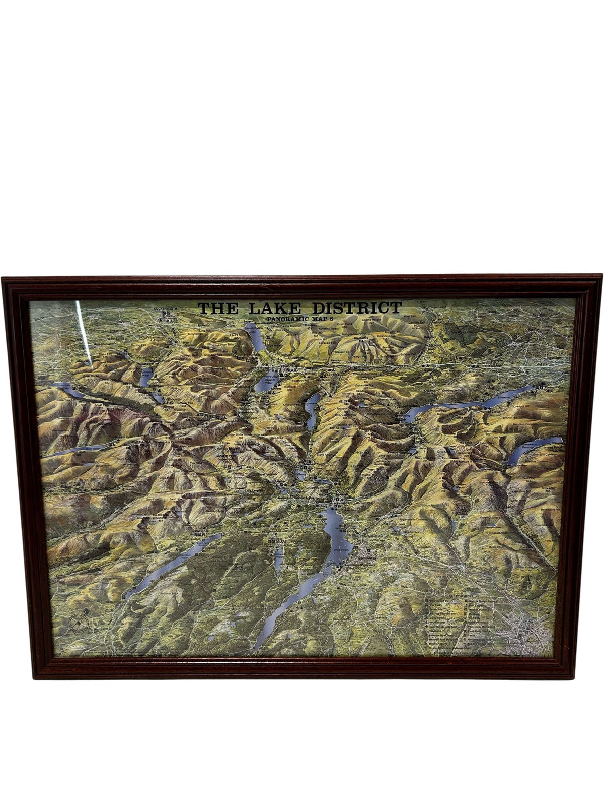 Lake District Framed Relief Map Landscape Wall Art 67cm (Pre-Loved)