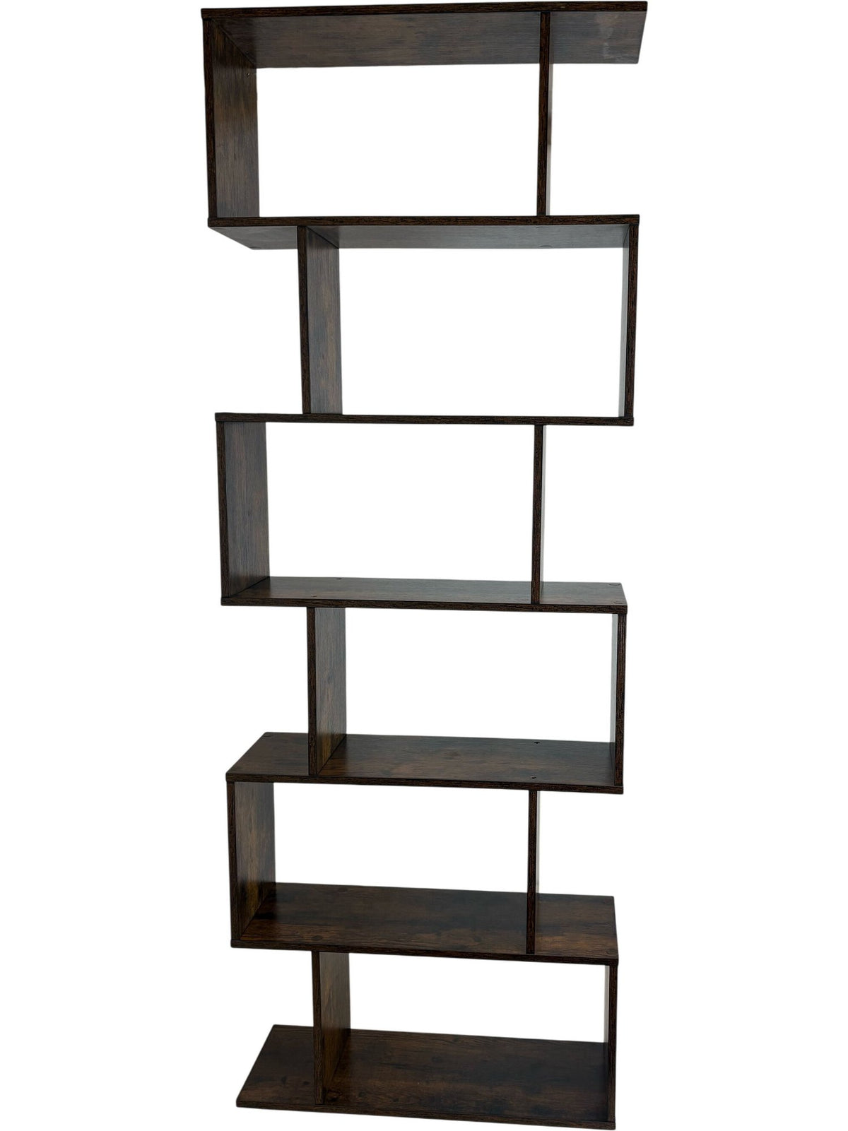 Modern Wooden Bookcase Tall Shelf Unit Zigzag Design (Pre-Loved)