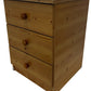 Pine 3 Drawer Bedside Table Cabinet Natural Wood Bedroom Storage (Pre-Loved)