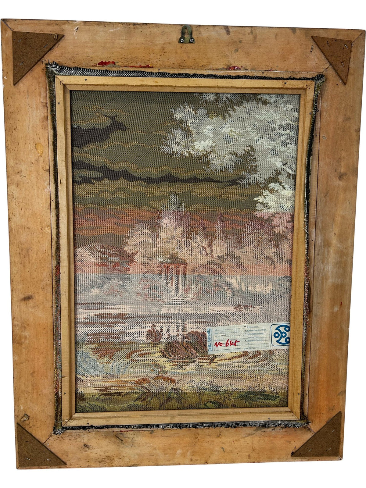 Vintage Swan Landscape Tapestry in Ornate Frame (Pre-Loved)