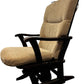 Beige Glider Rocking Chair with Matching Footstool Wooden Frame (Pre-Loved)