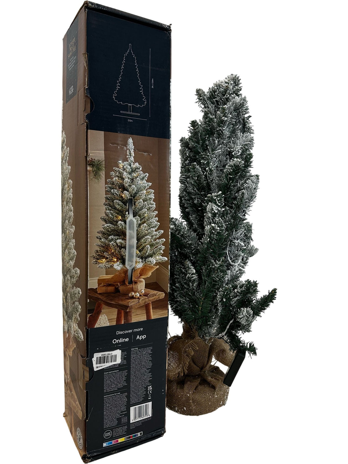 George Home 3ft Pre-Lit Snowy Christmas Tree 30 Warm White LEDs (Pre-Loved)