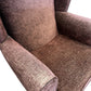 Vintage Style Brown Wingback Armchair High Back Wooden Legs (Pre-Loved)