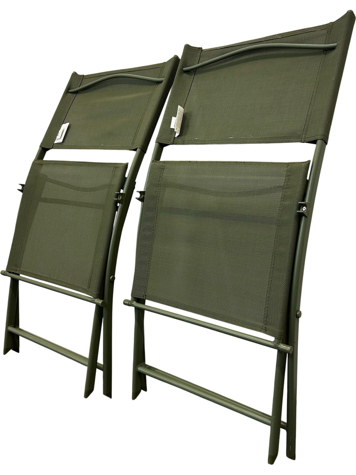 Pair of 2 Green Folding Camping Chairs Lightweight Portable (Pre-Loved)