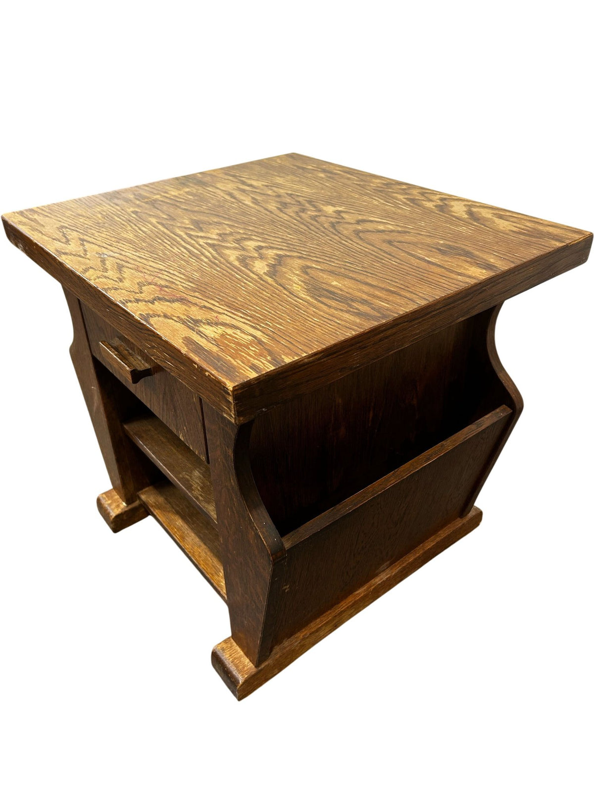 Vintage Wooden Accent Table with Drawer and Shelves (Pre-Loved)