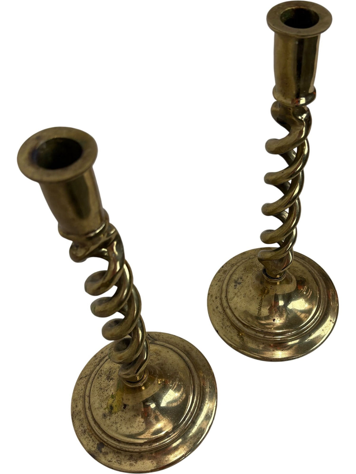 Vintage Brass Candlesticks Twisted Design (Pre-Loved)