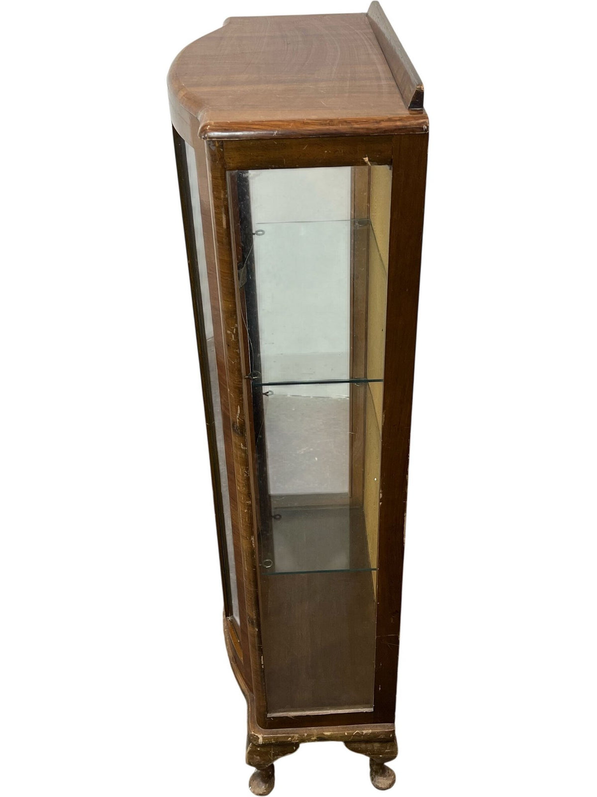 Vintage Bowfront Walnut Display Cabinet (Pre-Loved)