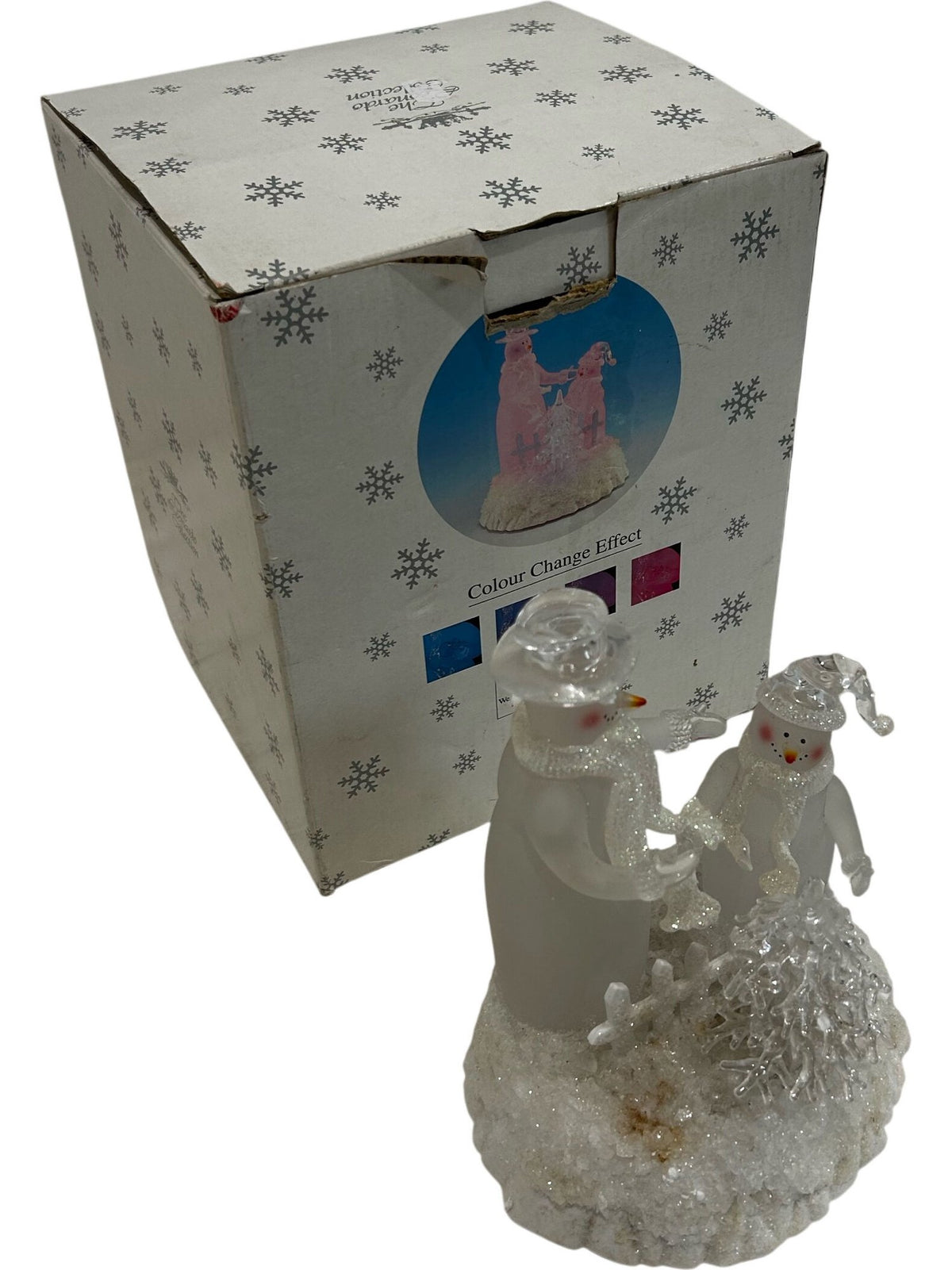 Frosted Snowman Colour Changing LED Christmas Tabletop Decoration (Pre-Loved)