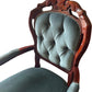 Set of 4 Vintage Dining Room Chairs Blue Upholstered (Pre-Loved)