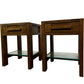 Wooden End Tables with Glass Shelf (Pre-Loved)