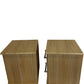 Pair of 2 Light Wood Effect Bedside Tables 2 Drawers Metal Handles (Pre-Loved)