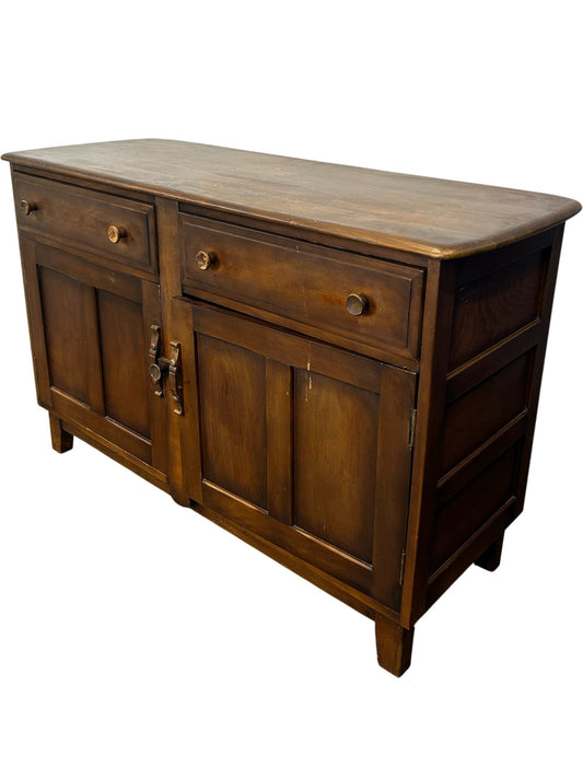 Wooden Sideboard with Drawers and Cupboards Rustic Brown Finish (Pre-Loved)