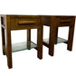Wooden End Tables with Glass Shelf (Pre-Loved)