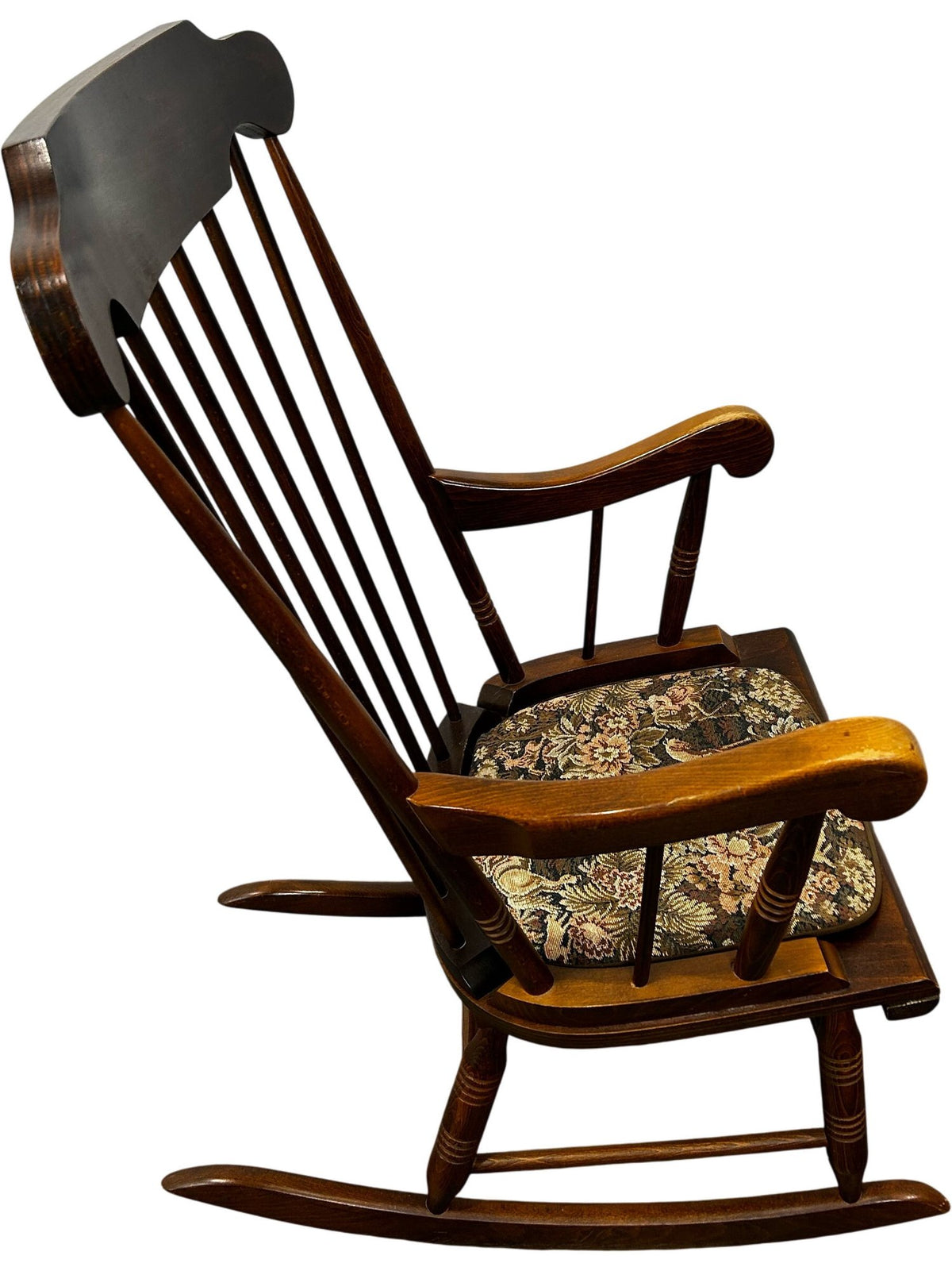 Vintage Wooden Rocking Chair with Floral Cushion (Pre-Loved)