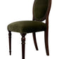Vintage Classic Dark Wood Green Velvet Wooden Upholstered Chair (Pre-Loved)