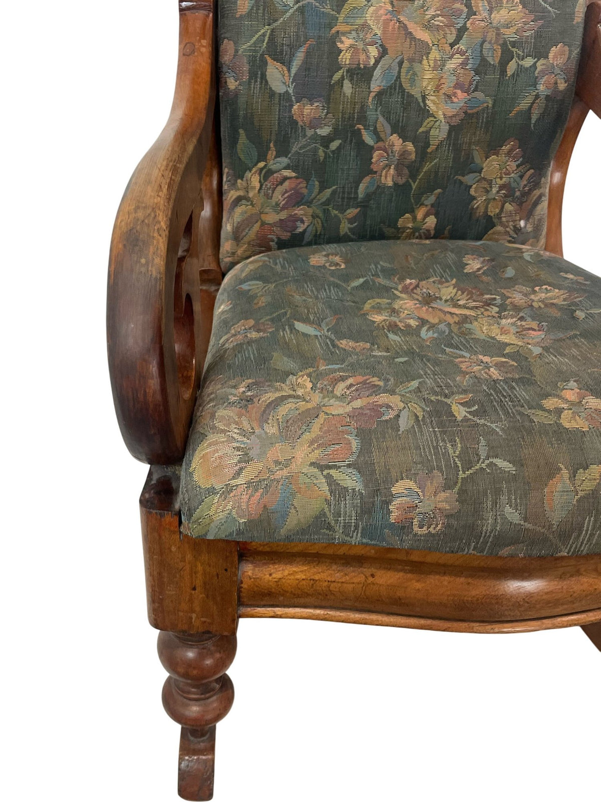 Vintage Floral Wooden Rocking Chair (Pre-Loved)