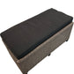 Outdoor Rattan Effect Storage Bench Ottoman Black Cushion Garden (Pre-Loved)