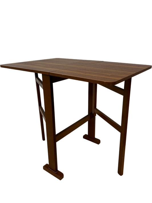 Foldable Drop Leaf Dining Table Rectangular Brown Wood Finish (Pre-Loved)
